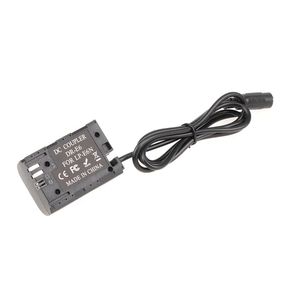 FOTGA-Placa de batería ficticia LP-E6, par de CC, Cable USB 5V 2A para Canon EOS 5D2 5D3 5D4 6D 7D2 70D R R5