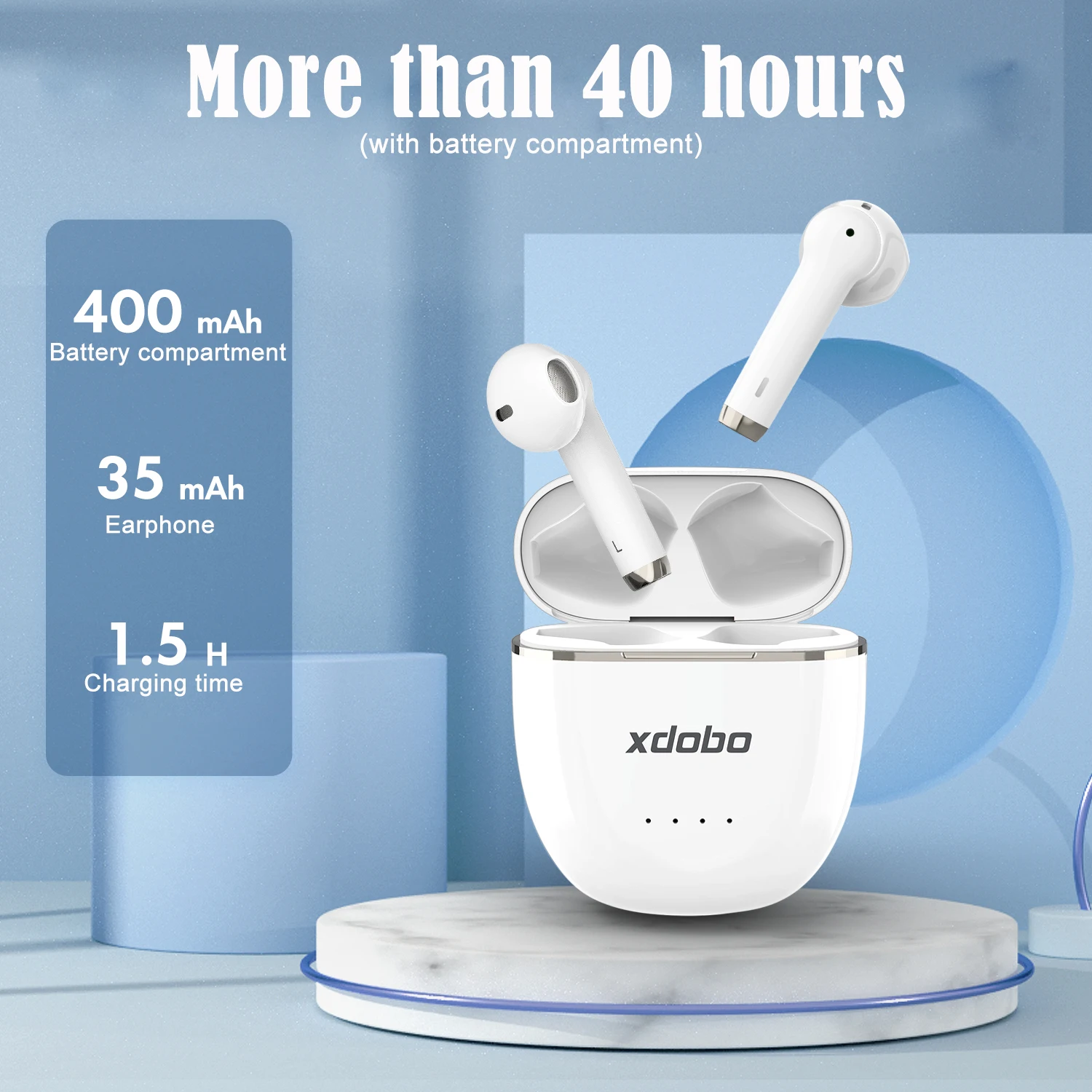 XDOBO-auriculares inalámbricos Gem2005 TWS, cascos con Bluetooth 5,2, Qualcomm 3040, aptX, cancelación de ruido, 40H de tiempo de reproducción, VS TWS200, Onyx Ace