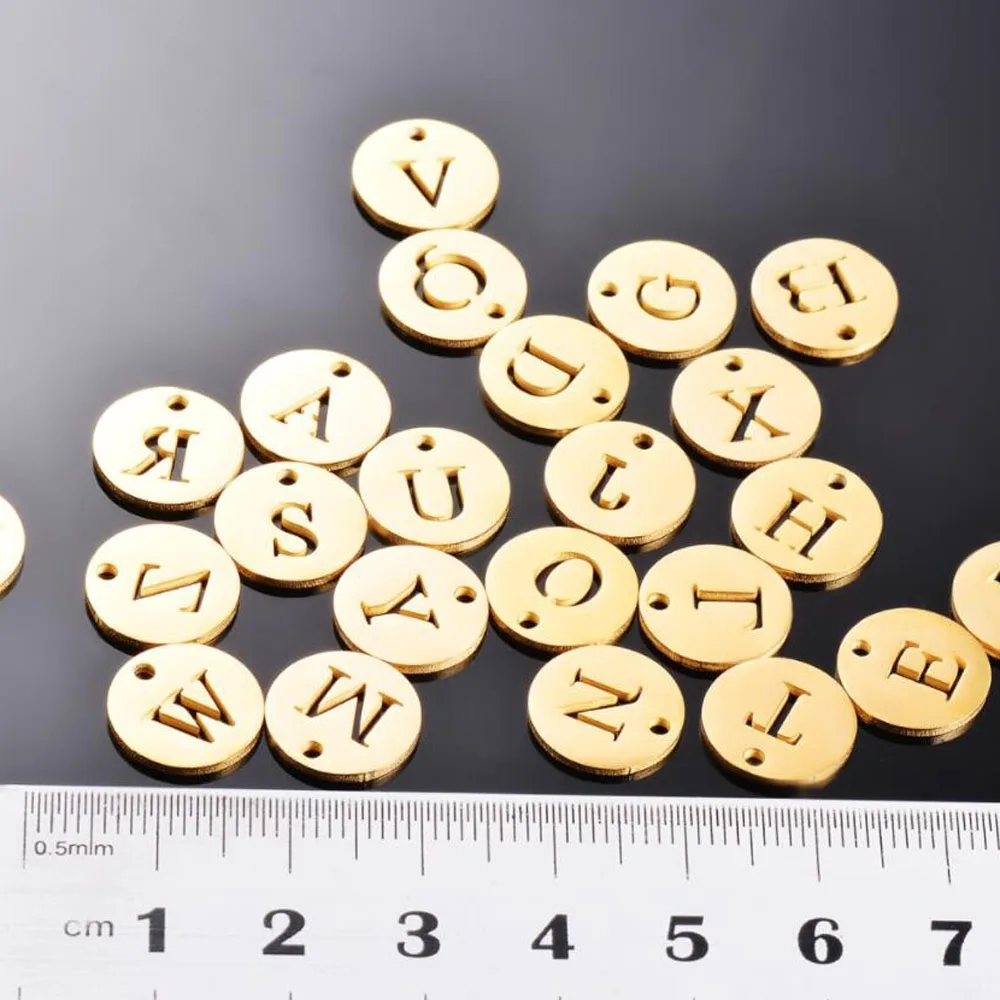 5Pcs/Lot Capital Letter Initial Stainless Steel 26 Alphabet Pendant Jewelry Crafts Handmade Finding for Unisex