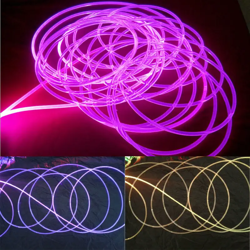 5Mm (Dia.) Auto Thuis Diy Led Solid Core Verlichting Pmma Transparant Side Glow Plastic Glasvezelkabel Opknoping Gordijn Lamp Decor