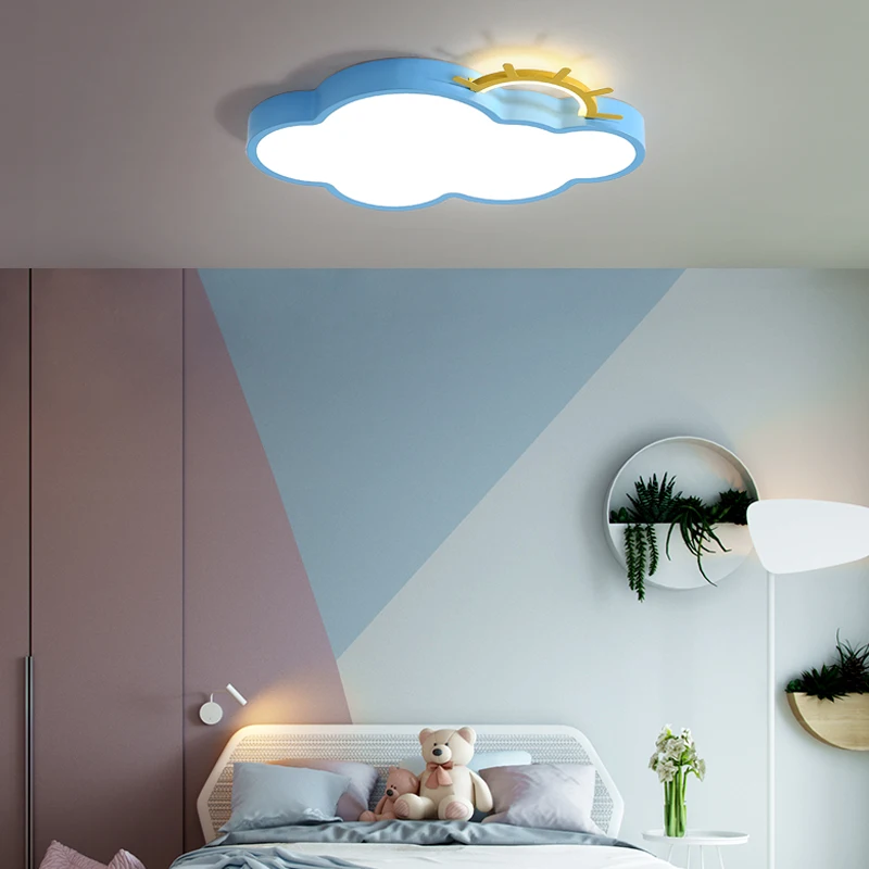 pink ceiling light LED baby ceiling lights For Bedroom kids room modern minimalism creative design cloud light fixture