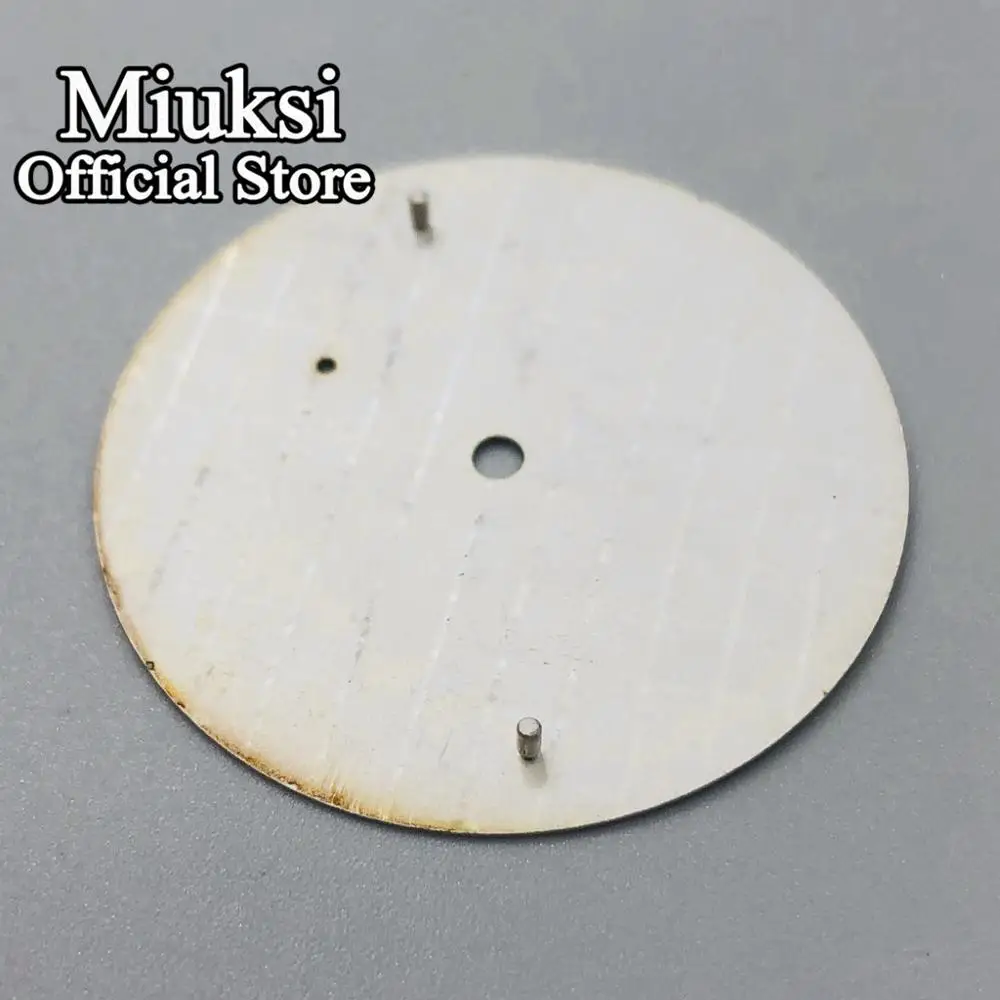 Miuksi 38.9mm white watch dial fit ETA 6498 or Seagull 3620 series movements