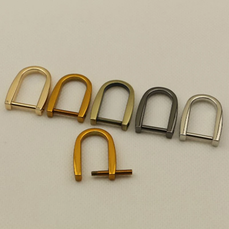 1pcs Metal Detachable Open Screw D Ring Buckle Shackle Clasp for Leather Craft Bag Strap Belt Handle Shoulder Webbing