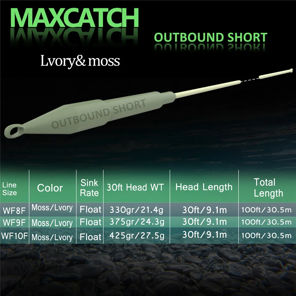 Maximumcatch Outbound 6/7/8/9/10wt Short Fly Fishing Line 100FT Weight Forward Saltwater Fly Line With 2 Welded Loops