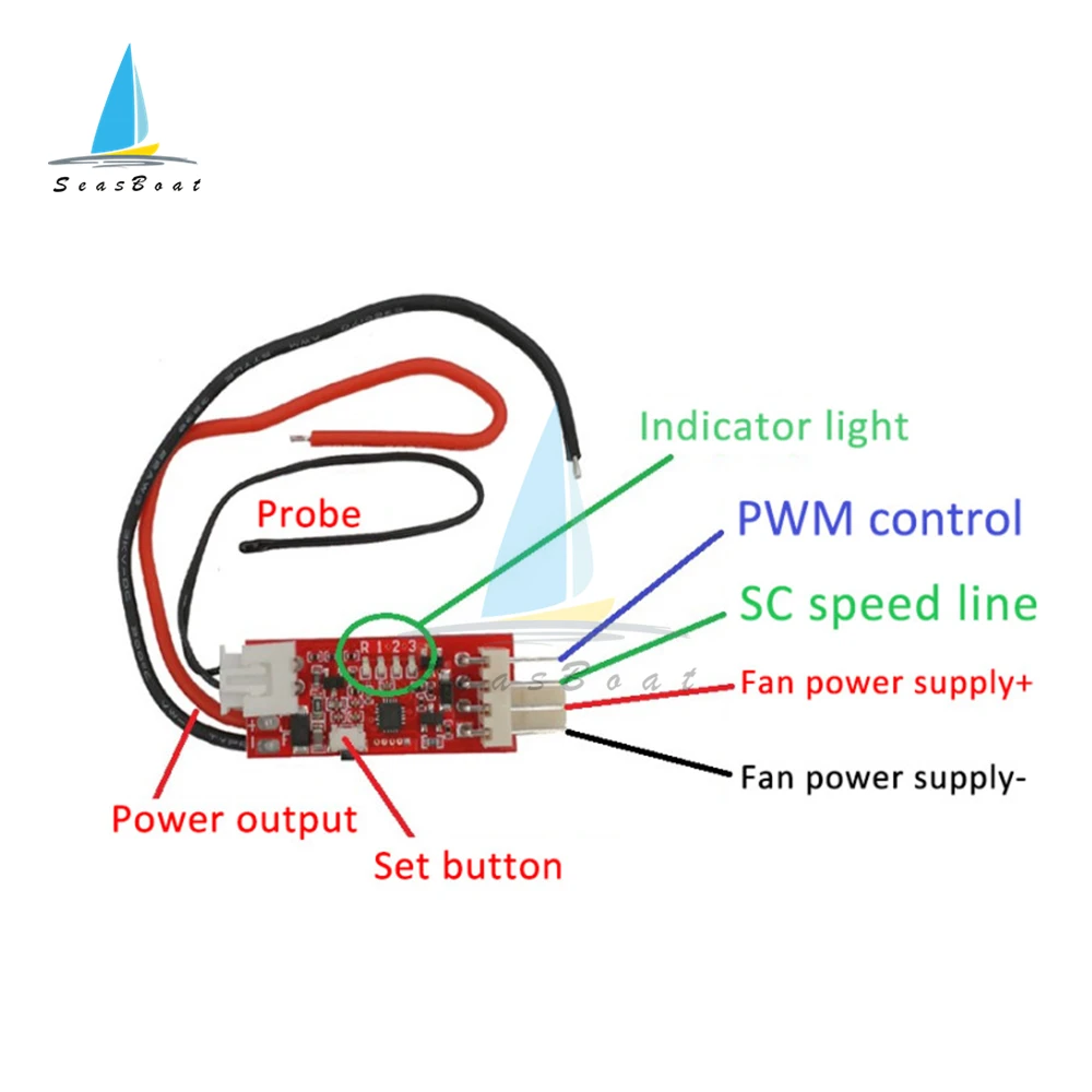 4 Wire Mini DC 5V 12V PWM Fan Temperature Speed Controller Switch Temperature Control Module Automatically Shut Down Governor