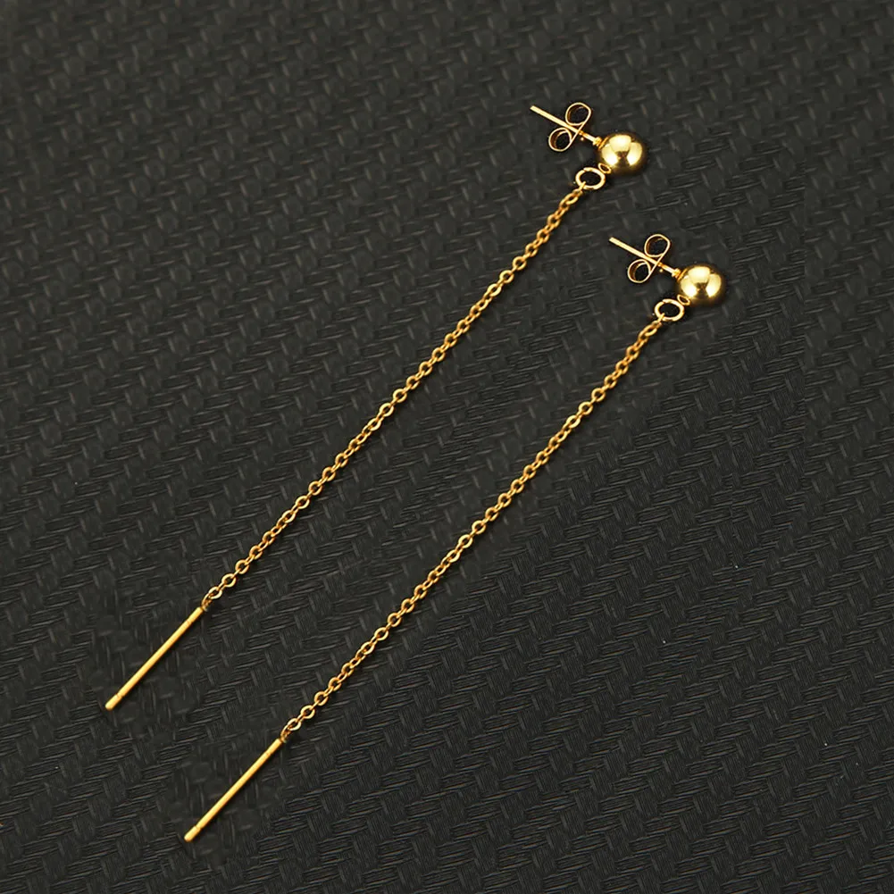 MinaMaMa Stainless Steel Thin Chain Earring For Women Girls Thread Earrings Hip Hop Jewelry Gifts image 5