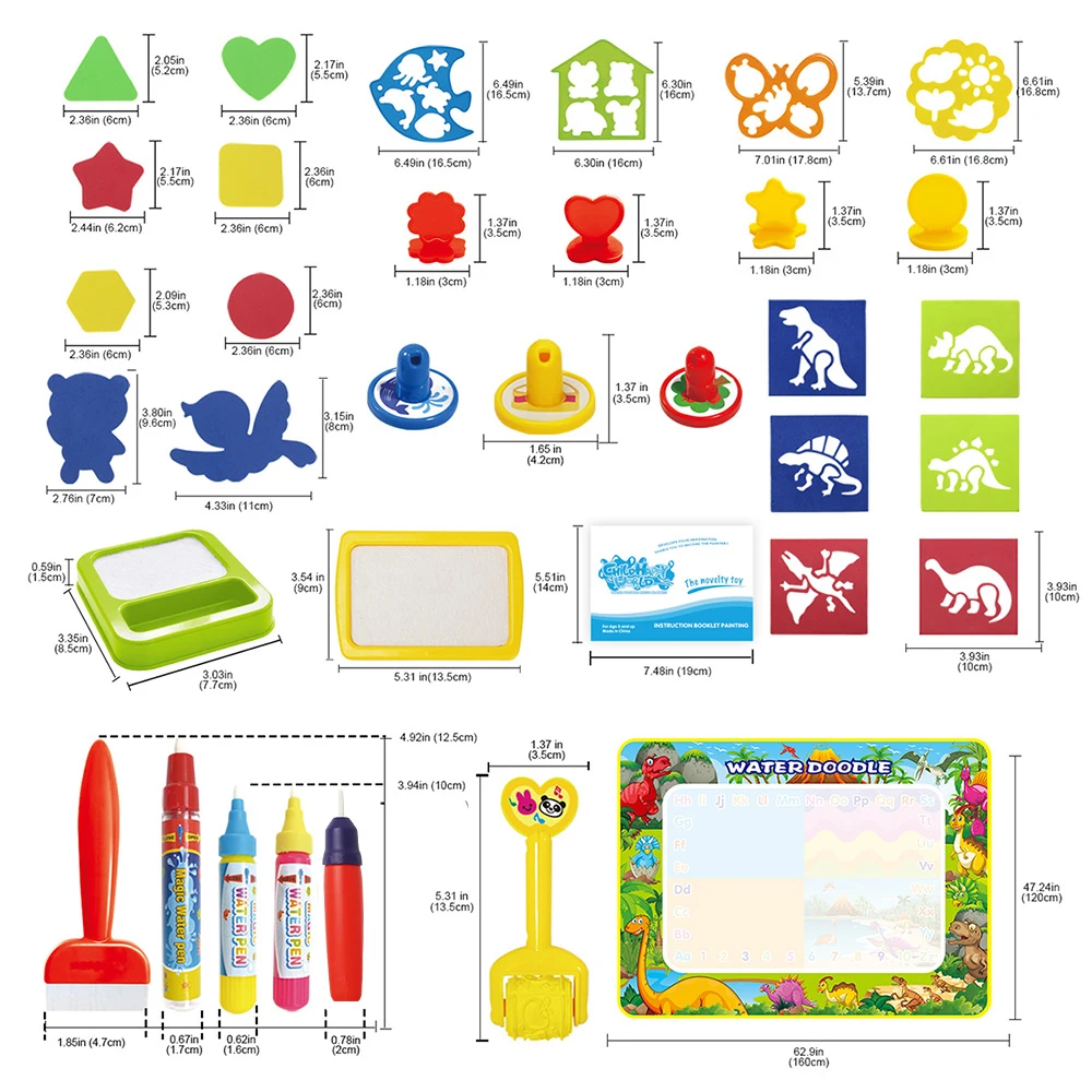 Kinder Wasser Doodle Matte Dinosaurier Stil Zeichnung Matte Pädagogisches Spielzeug Färbung Bücher Magie Malerei Bord Spielzeug Set Kinder Geschenke