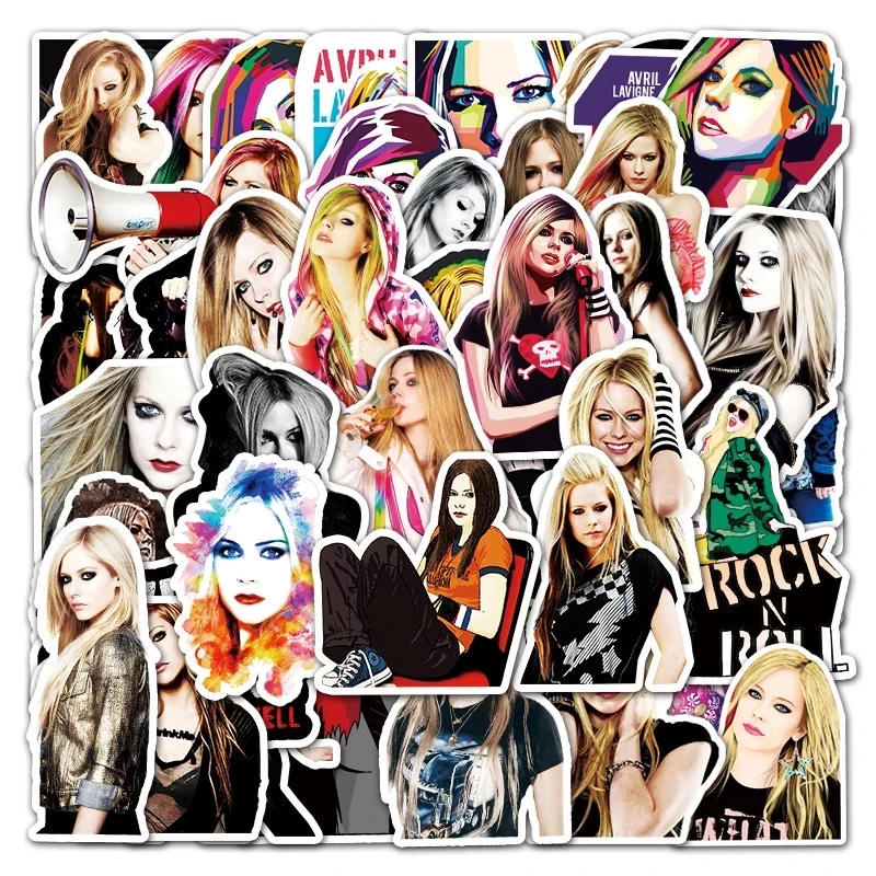 10/30/50PCS Singer Avril Lavigne Stickers DIY Phone Laptop Luggage Guitar Wall Notebook Car Graffiti Decal Toy Sticker for Kids