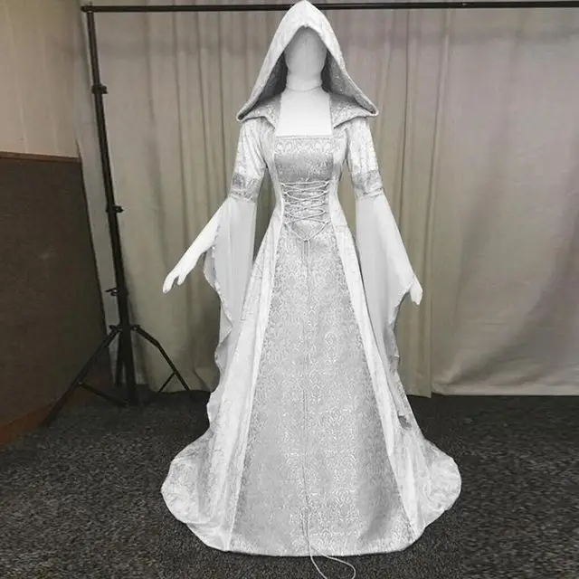 Luxury Medieval Victorian Dress Renaissance Gothic White Black Red Gray Velvet Dress Halloween Costume For Lady Plus Size 5XL