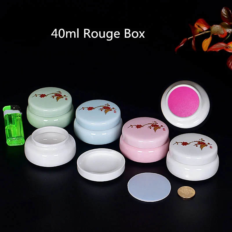 Mini Ceramic Pot Plum Flower Design Powder Lipstick Square cosmetic box Dendrobium Aloes Capsule bottle Tea seal pot