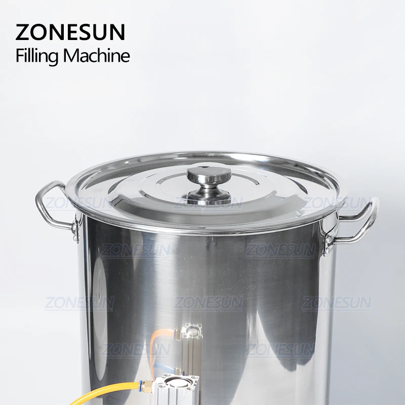 ZONESUN Semi Automatic Paste Filling Machines Pneumatic Can Honey Cooking Oil Beverage Small Bottle Weighing Filling Machine