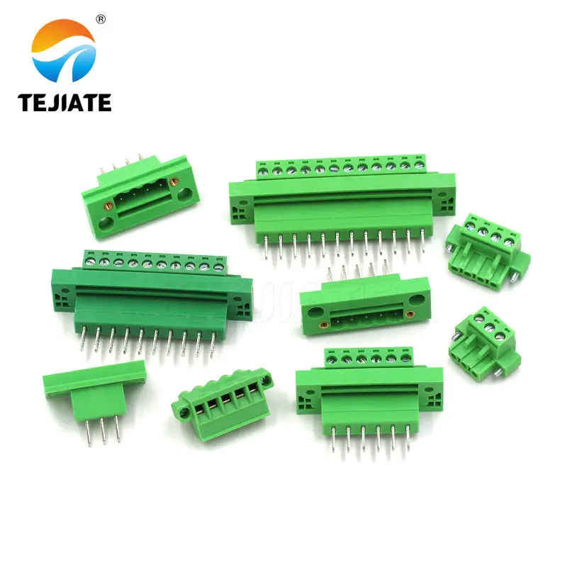 1Pairs Through-wall Terminal KF2EDGKMB 5.08MM 2P 3P 4P 5P 6P 8P 10P 12P Screw Fastened Green Product Best Quality