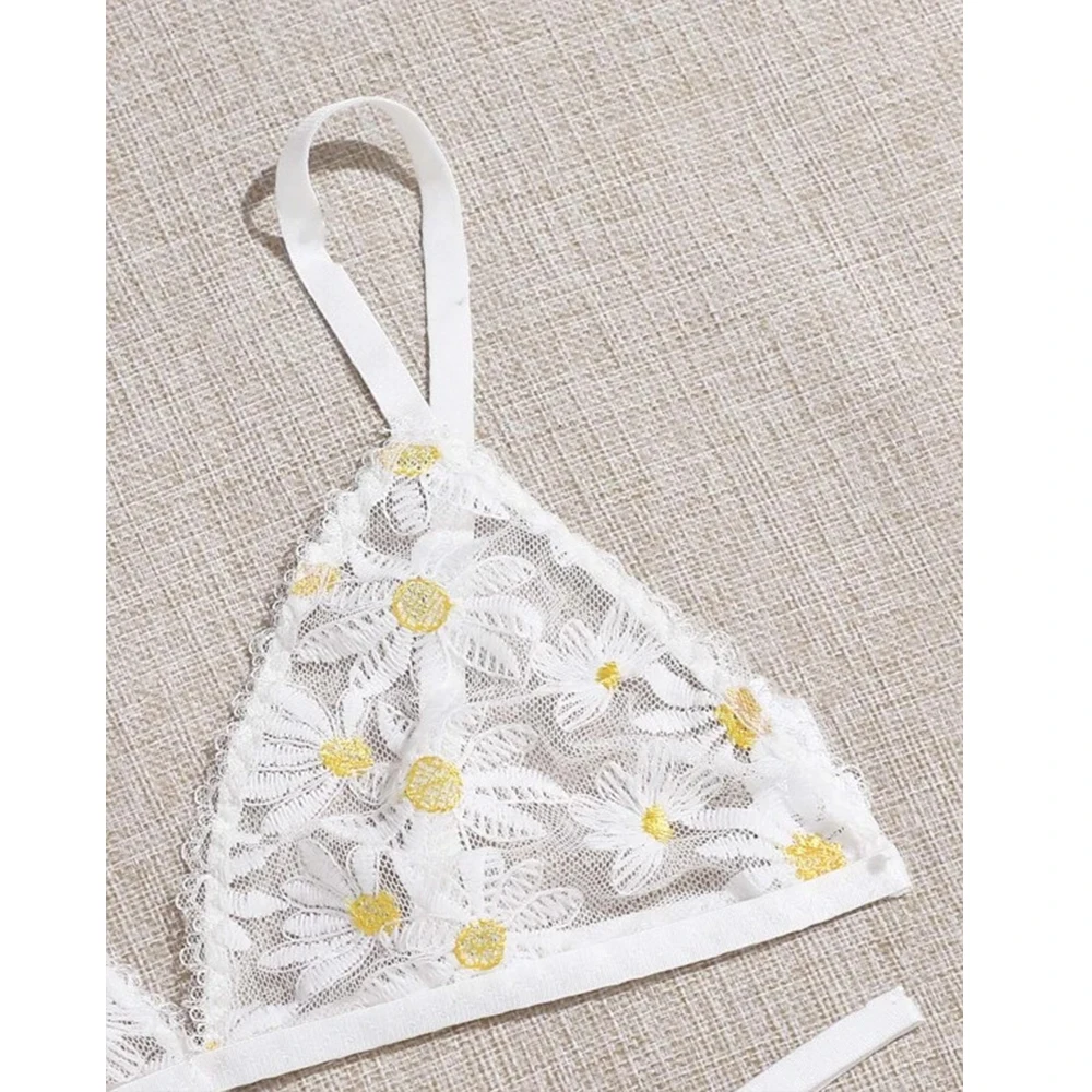 Sexy renda transparente lingerie arco erótico feminino impresso sutiã sem alças tanga conjunto lenceria pijamas roupa interior calcinha sem costura