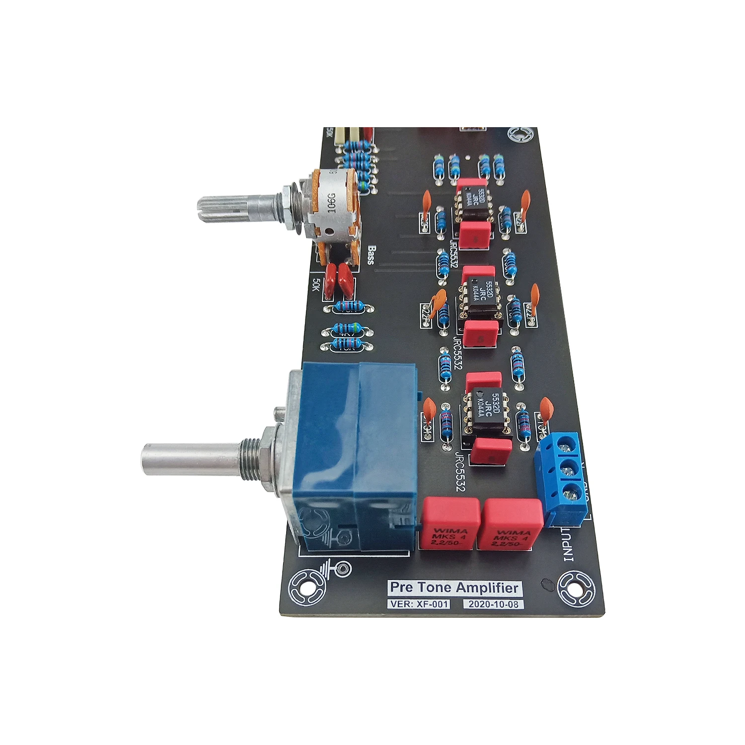 GHXAMP JRC5532 Audio preamplificatore scheda di controllo del tono Op-amp Treble Mid Bass preamplificatore amplificatore ELNA680UF * 2 + 1000UF * 6