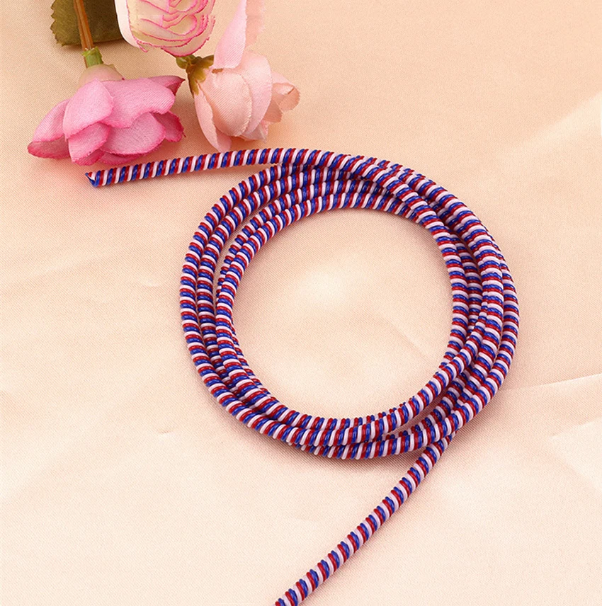 1PC Creative Colorful 1.4M 3 in1 Cable Protector Rope, USB Cable Data Line Cord Winder Protective Case, Earphone Cable Protector image 3