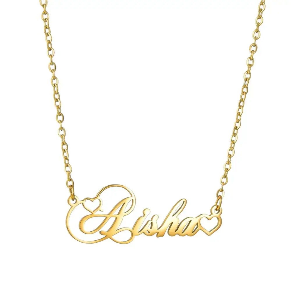 Atoztide Collane Cuore Personalizzato Choker Nome Personalizzato Collane Targhetta Monili di Fascino In Acciaio Inox Amanti del Regalo Per Le Donne