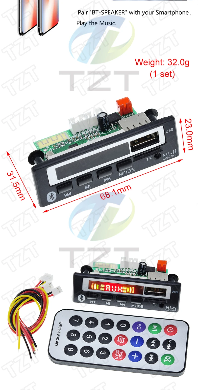 1/3PCS Auto Audio USB TF FM Radio Modul Drahtlose Bluetooth 5V 12V MP3 WMA Decoder Board MP3 Player mit Fernbedienung Für Auto – Detail 4