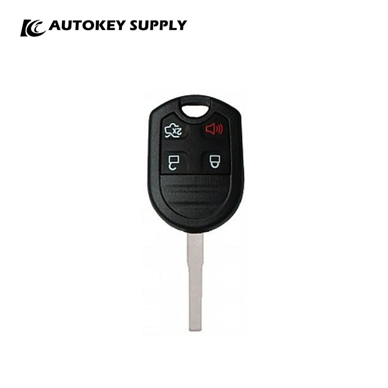 

For Ford Remote Key Shell 4B (Lock,Unlock,Trunk,Panic ) No Logo Hu101 Brass Blade Battery Connector Autokeysupply AKFDS261