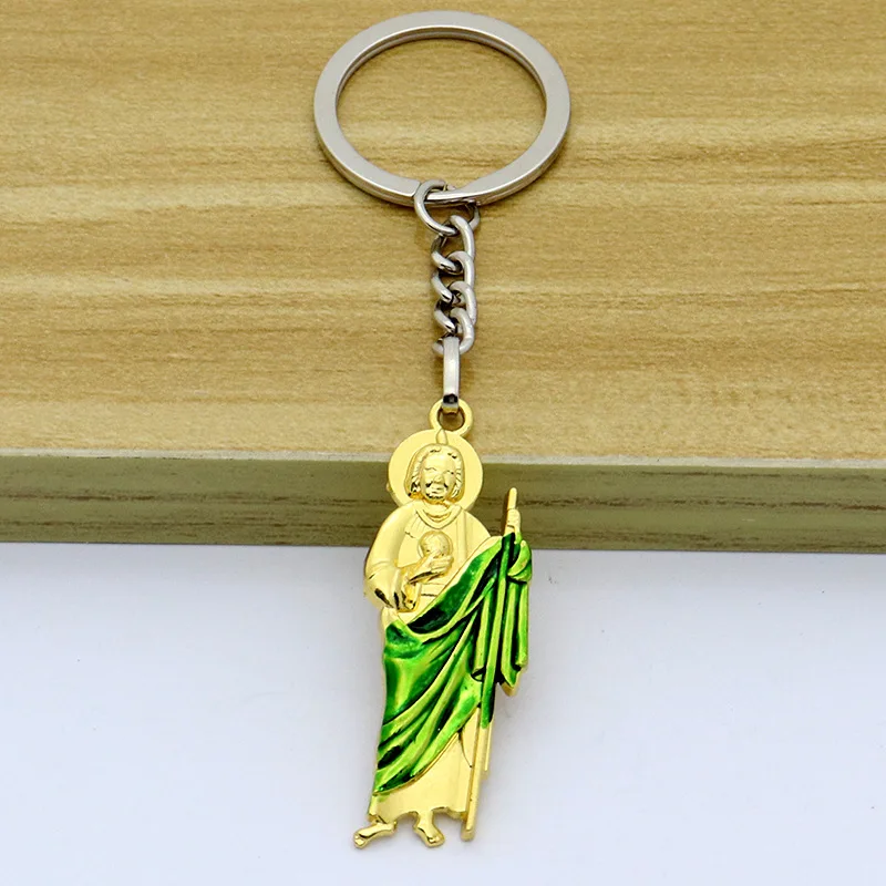 New Arrival Catholic Christ Jesus Icon Holy Father Saint Benedict Cross Necklace Pendant Exquisite Car Keychain Pendant