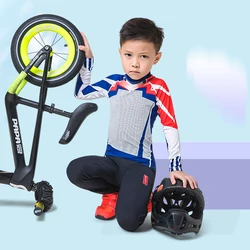 2021 Cycling Jersey Set for Kids Breathable Sports Long Sleeves Cycling Set Bicycle Children Clothes Summer Balance Bike Jersey