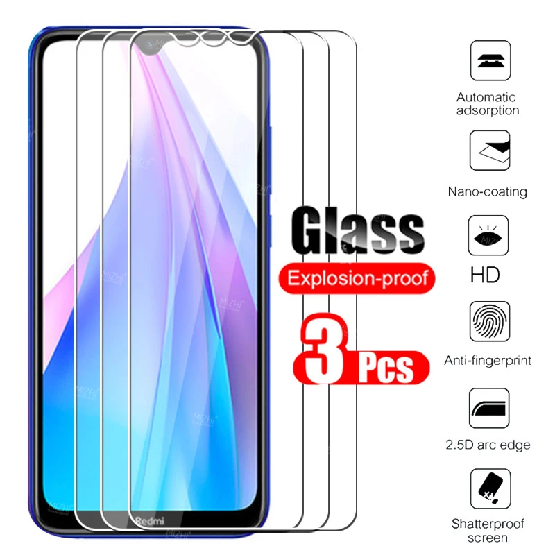 3pcs protective glass for xiaomi redmi note 8 pro 8t note8 t pro note8t 8pro note8pro not8 screen protector safety glass film