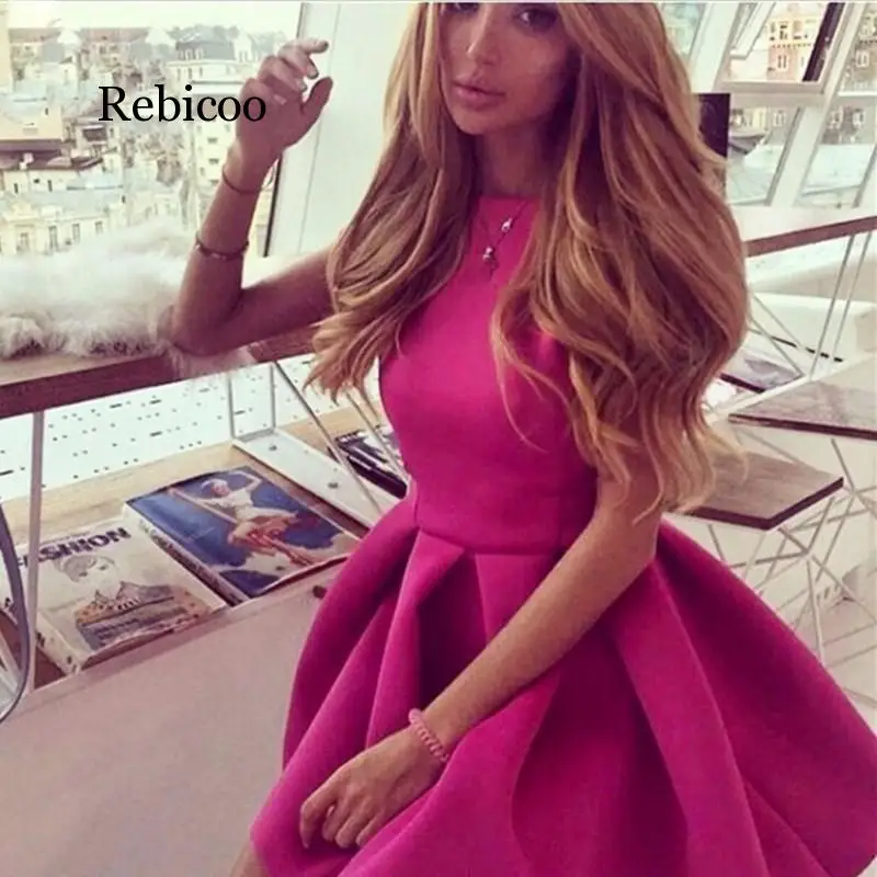 

Rebicoo Summer Party Dresses Casual Princess Open Back Bow Backless Mini Dresses A-Line Women Dresses Vestidos Robes