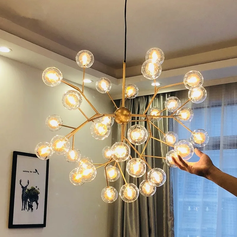 

Modern LED firefly sputnik Chandelier light stylish tree branch chandelier lamp decorative ceiling glass ball hanging chandelies