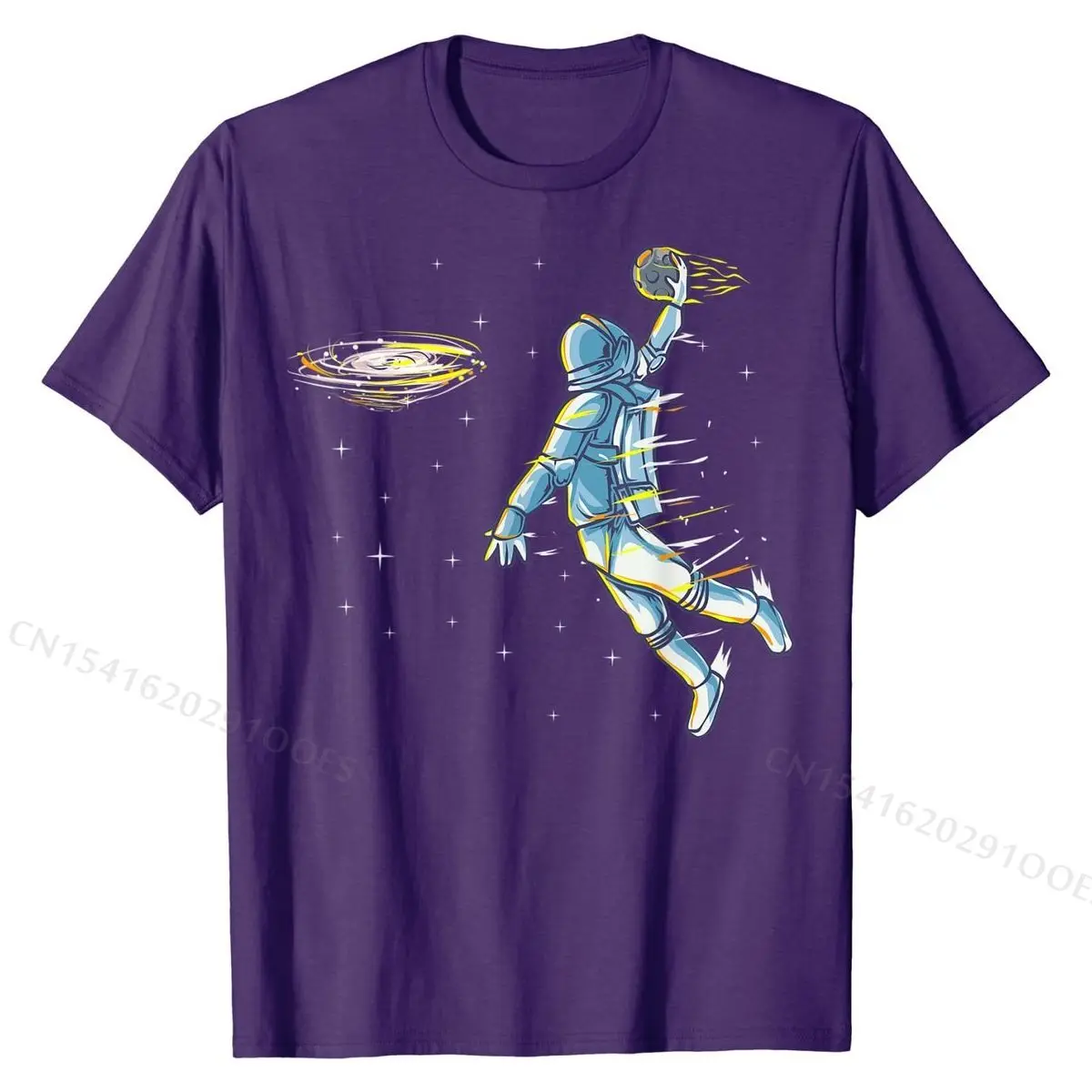 Basketball Space Astronaut Slam  Science Sports Humor T-Shirt Discount Casual T Shirt Cotton Tops Tees for Men Summer