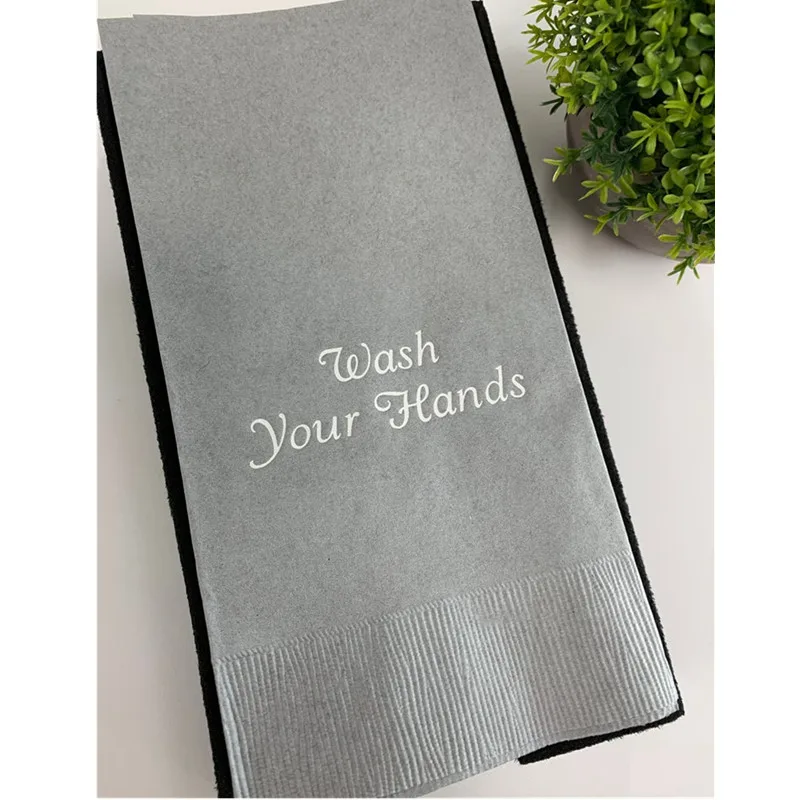 

Personalized Custom Guest Towels Paper Modern Christening Napkins First Communion Disposable Lots of colors to choose from!