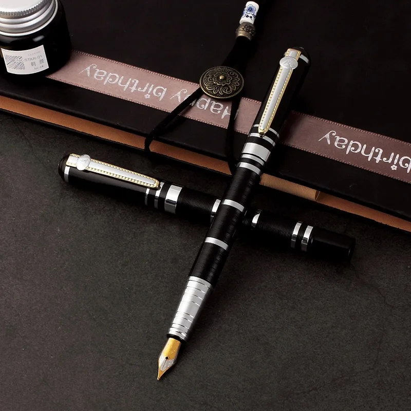 1Pcs Classic Design Student Fountain Pen Business Gift Luxury Metal Pen 2021 New F nib Fountain Pen School Office Supplies