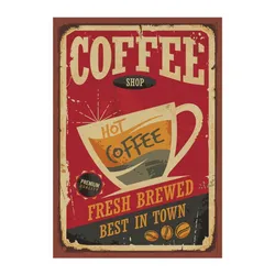 Classic Coffee Shop Vintage Poster Room Decor Cafe Advertising Painting Bar Home Decor Retro Kraft Paper Wall Stickers