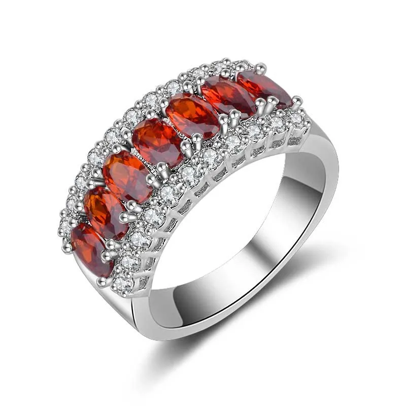 Classic 925 Silver Jewelry Rings with Emerald Ruby Gemstone Fashion Accessories for Women Wedding Promise Party Wholesale Ring