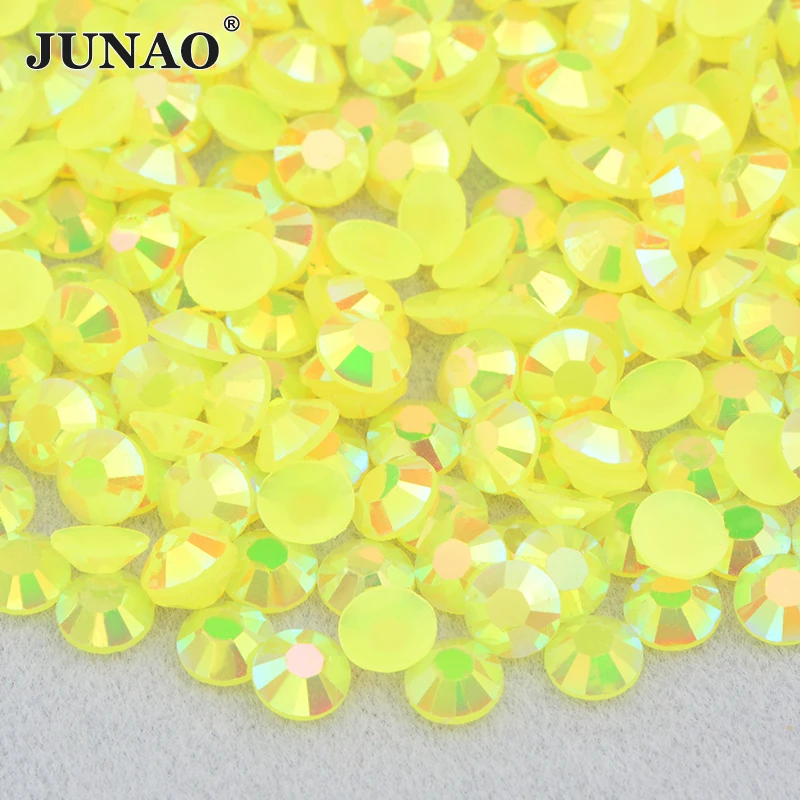 JUNAO Hurtownia 2mm 3mm 4mm 5mm 6mm Jelly Orange Red AB Nail Rhinestones Glitter Resin Strass Stones Decoration Glue on Crystal