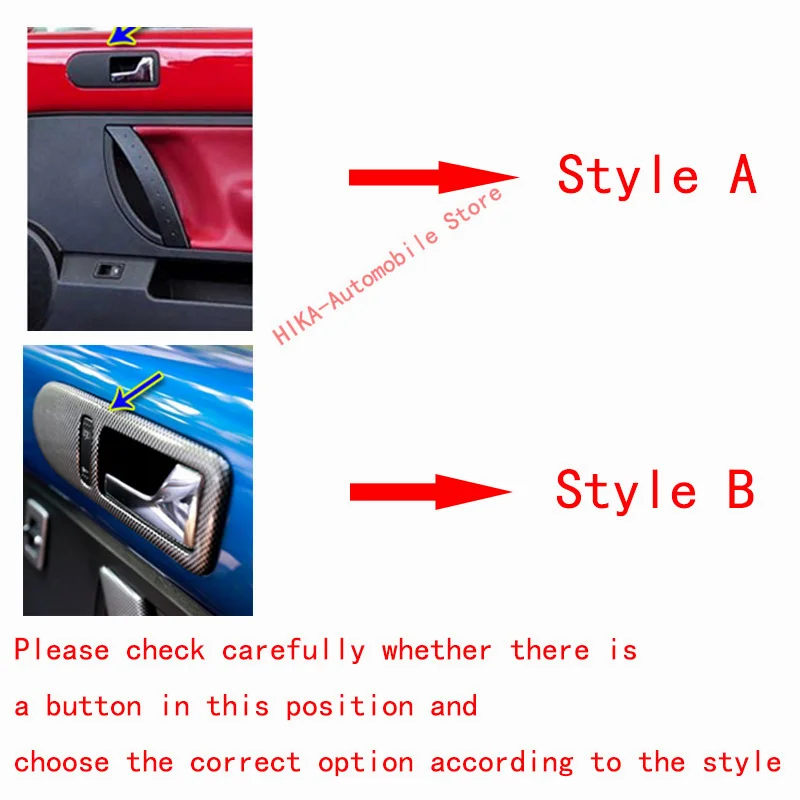 For volkswagen VW beetle 2003-2010 black carbon fiber Interior handle bowl protector switch inside trim cover 2005 2009 2006