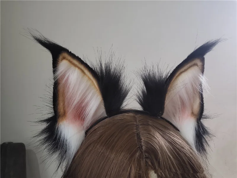 Handmade Cat Ears Hair Hoop Beast Wolves Ears Headwear Custom Made Hairpin for Girl Women Cosplay