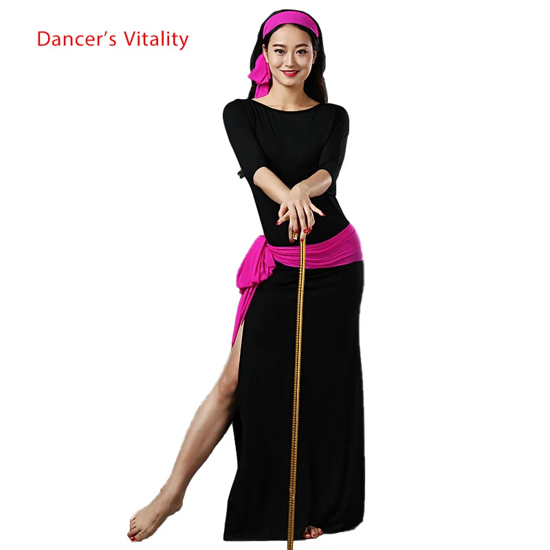 Belly Dance Robe Modal Dress Half Sleeves Performance Clothing Female Adult Elegant Long Skirt Competition Practice Clothes