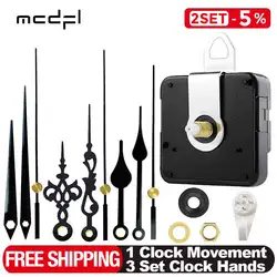 MCDFL Clock Mechanism Silent Quartz Movement Machine Wall Hands Pointer Set Clockwork Table Long Shaft DIY Watches Repair Parts