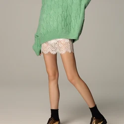 Petticoat Underskirt Sexy Cute Hollow Out Black White Lace A Line Skirt Women  Korean Style Mini  Skirts Clubwear Miniskirt