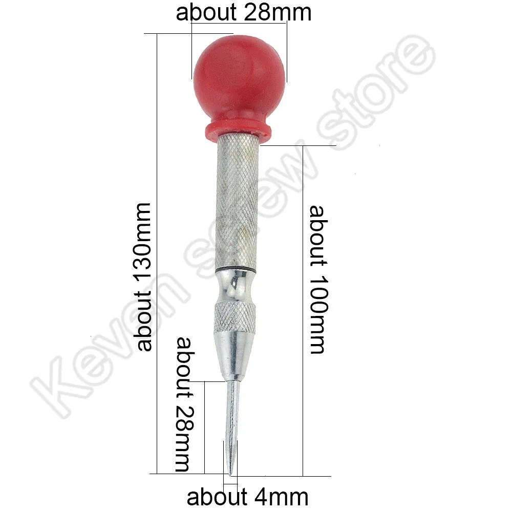 1PCS 5-inch Automatic Center Pin Spring Loaded Mark Center Punch Tool Wood Indentation Mark Woodworking Tool Bit