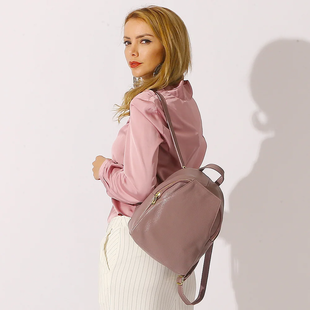 Zency-Mochila De cuero genuino para mujer, bolso de viaje a la moda, mochila diaria para vacaciones, estilo Preppy, mochila escolar para niña