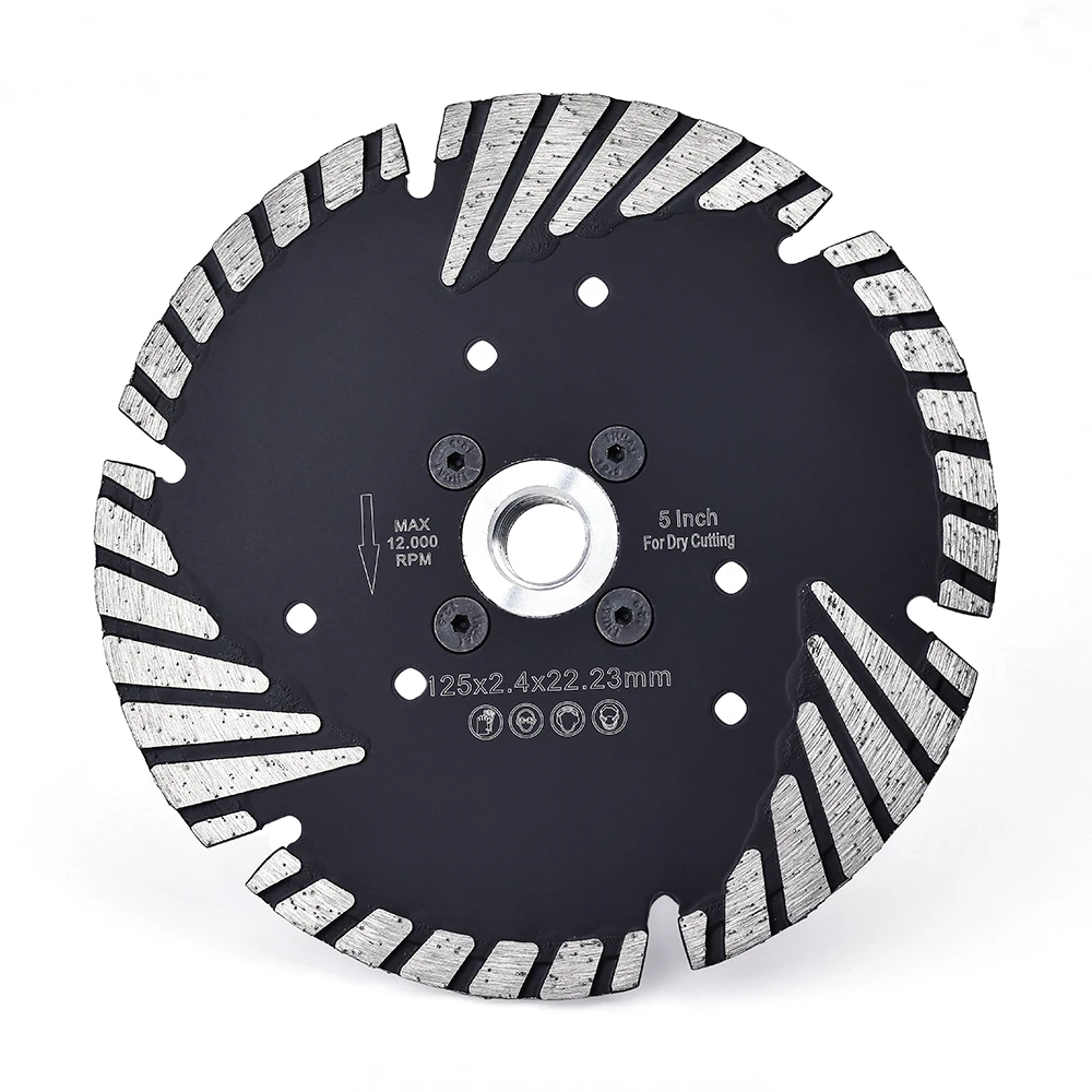 Premium 125mm Dry Cutting Turbo Diamond Saw Blade Granite Blade With Slant Protection For Stone Granite Marble Concrete