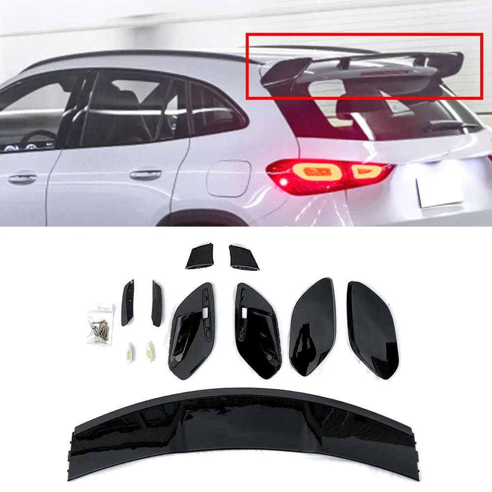 Car Rear Roof Spoiler Lip Splitter Window Wing Trim Gloss Black ABS For Mercedes Benz GLA H247 GLA200 GLA250 2020-2021