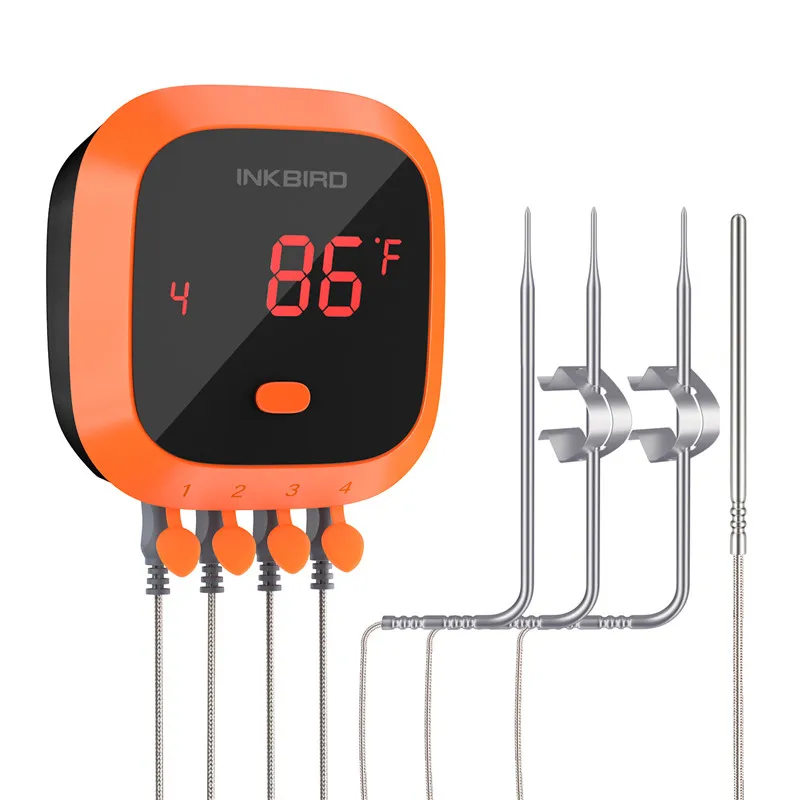 INKBIRD IBT 2X 4XS 6XS 3 Types Food Cooking Bluetooth Wireless BBQ Thermometer Probes Timer For Oven Meat Grill Free App Control