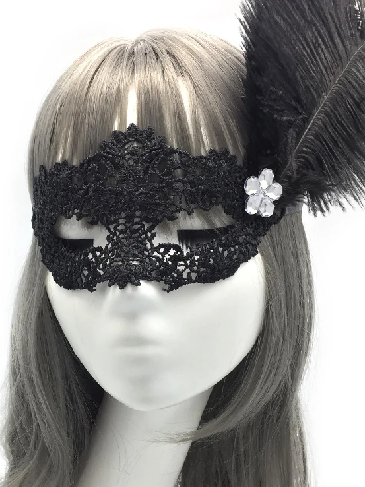 

Black Lace Feather Masquerade Princess Half Face Mask,Appealing Eye Mask