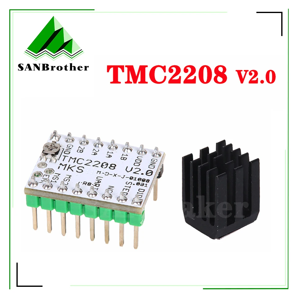 

TMC2208 Stepper Motor Driver Super Silent With Heat Sinks Replace 3D Printer Parts Stepstick 2.0A ultra-silent MKS Ender3