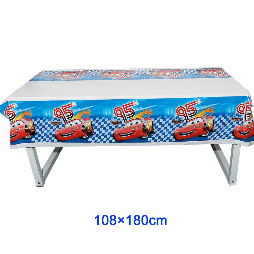 Disney McQueen Cars Baptism Boy Birthday Party Baby Shower Decoration Cup Plates Napkin Fork Tablecloth Hat Disposable Tableware