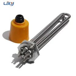 LJXH 1.5inch BSP Tubular Immersion Heater Heating Element for Water Oil All 304SS220V 380V DN40 with Grounding  Screw