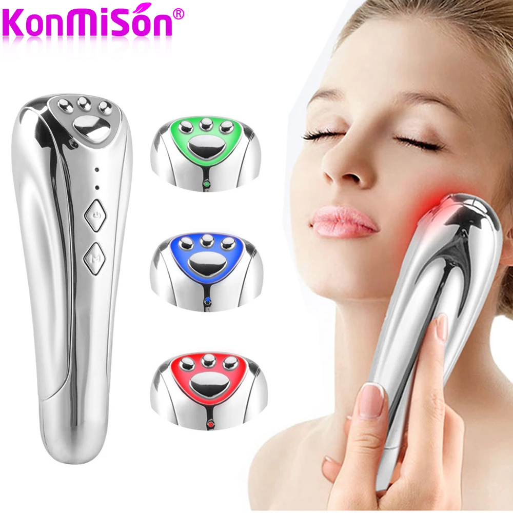 4 in 1 ems rf Radio frequenz LED Vibration Photon Hautpflege Schönheits gerät Facelift ing Falten Entfernung Gesichts massage gerät