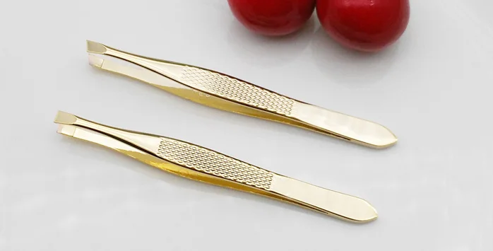 눈썹 족집게 2pcs 경사 플랫 팁 콧수염 헤어 리무버 용 눈썹 족집게 거짓 속눈썹 클립 얼굴 얼굴 코 메이크업