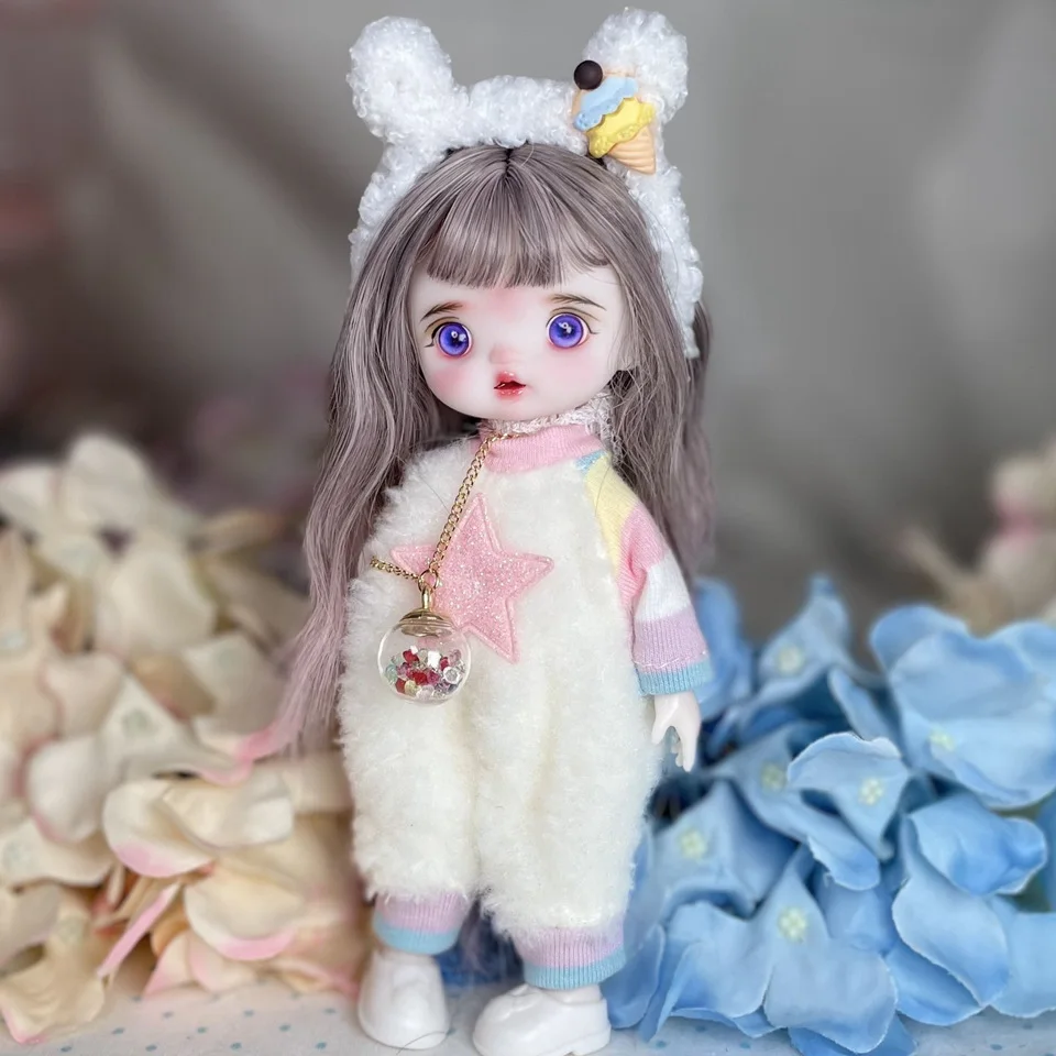 1/8 Skala Handmade Exquisite Makeup BJD 16CM Princess Doll Super Cute Fashion Suit OB11 Joints Body Figure Dolls Toy Gift C1599